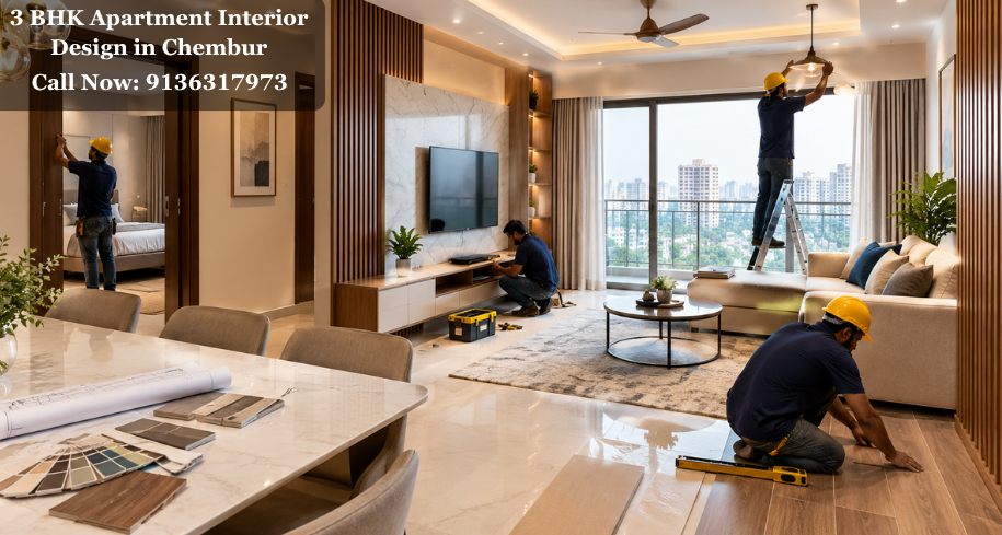 3 BHK Apartment Interior Design in Chembur