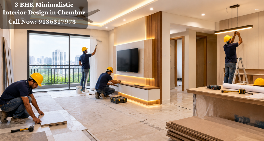 3 BHK Minimalistic Interior Design in Chembur